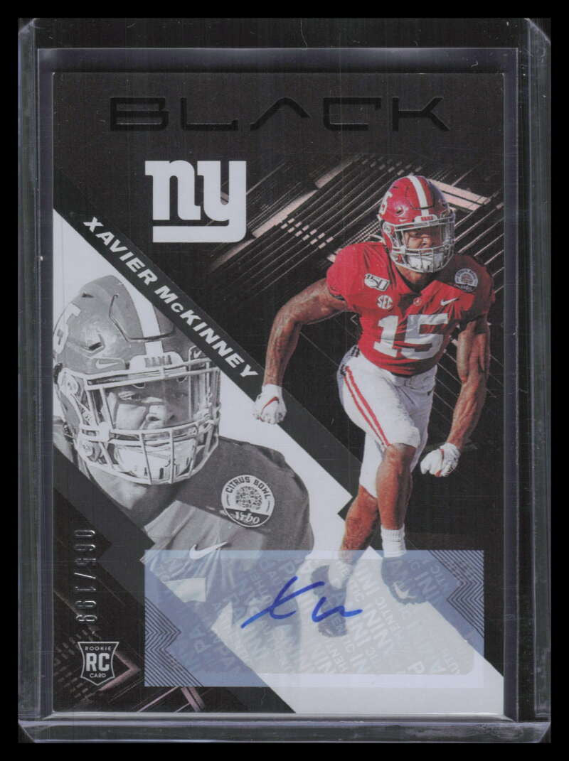 2020 Panini Black Rookie Autographs 162 Xavier McKinney Rookie Auto 65/199