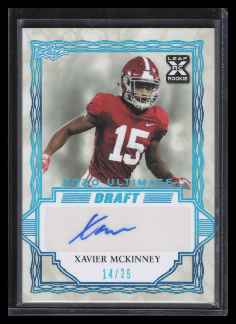 2020 Leaf Ultimate Draft Platinum Spectrum Xavier McKinney Rookie Auto 14/25