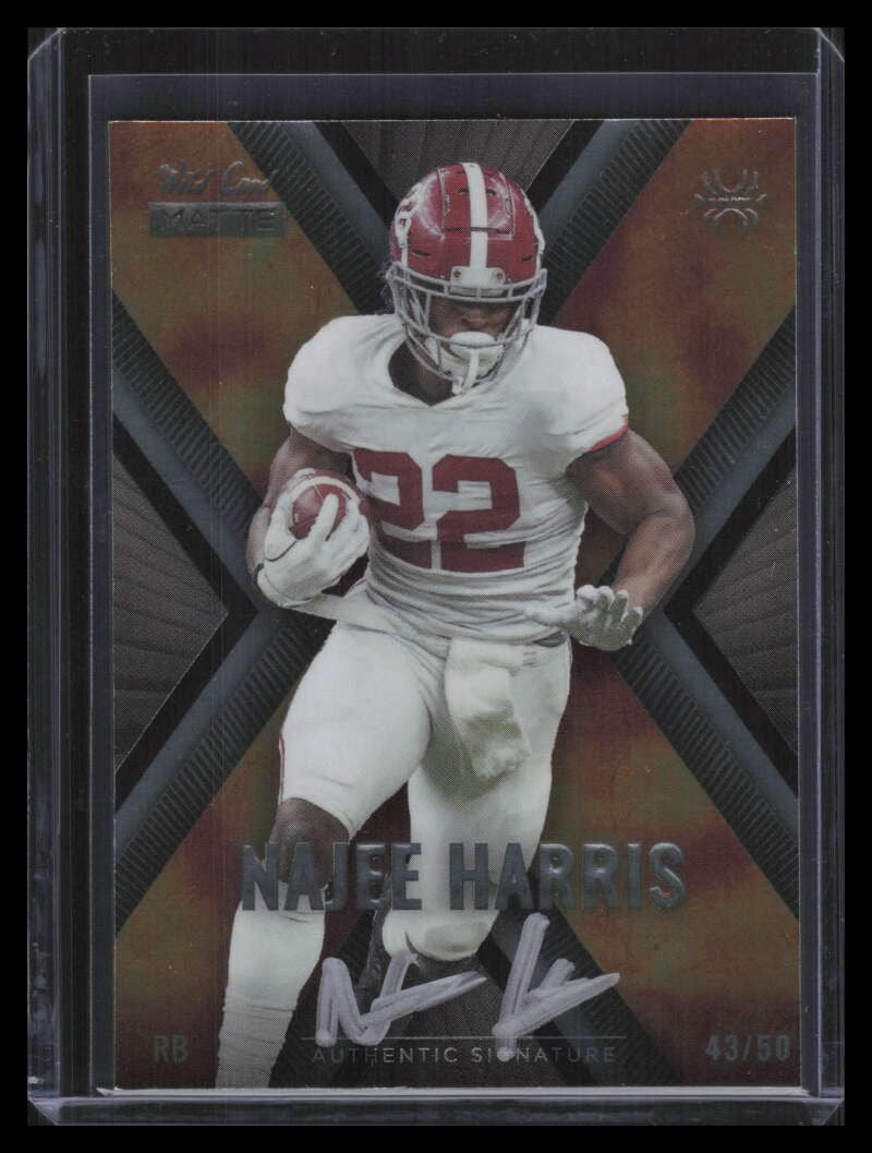 2021 Wild Card Matte Black X-Plode Autographs Red Najee Harris Rookie Auto 43/50