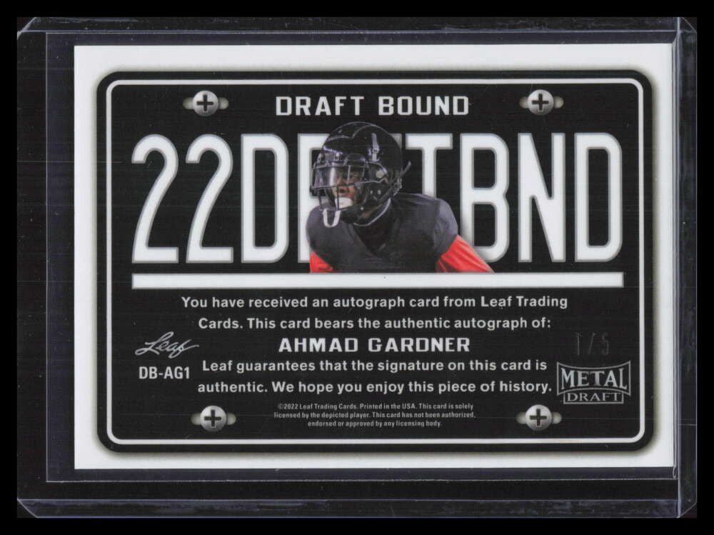 2022 Leaf Metal Draft Bound Crystal Red White Blue Sauce Gardner Rookie Auto 1/5