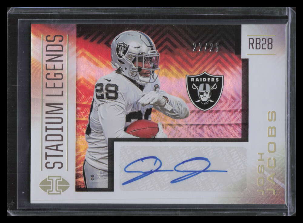 DELETE 157903 2020 Panini Illusions Stadium Legends Autographs Gold 27 Josh Jacobs Auto 22/25