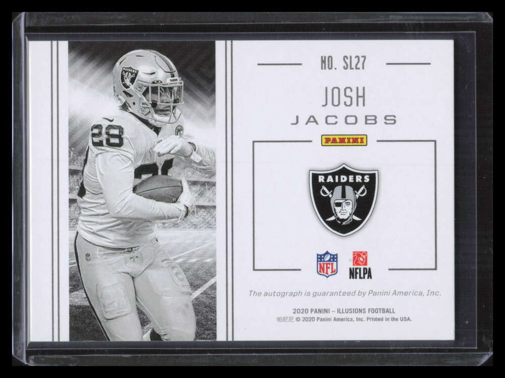 DELETE 157903 2020 Panini Illusions Stadium Legends Autographs Gold 27 Josh Jacobs Auto 22/25
