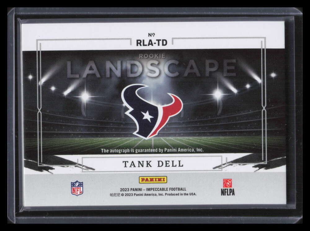 2023 Panini Impeccable Rookie Landscape Autographs 6 Tank Dell Rookie Auto 58/99