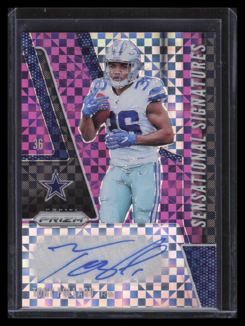 2019 Panini Prizm Sensational Signatures Purple Tony Pollard Rookie Auto 47/49