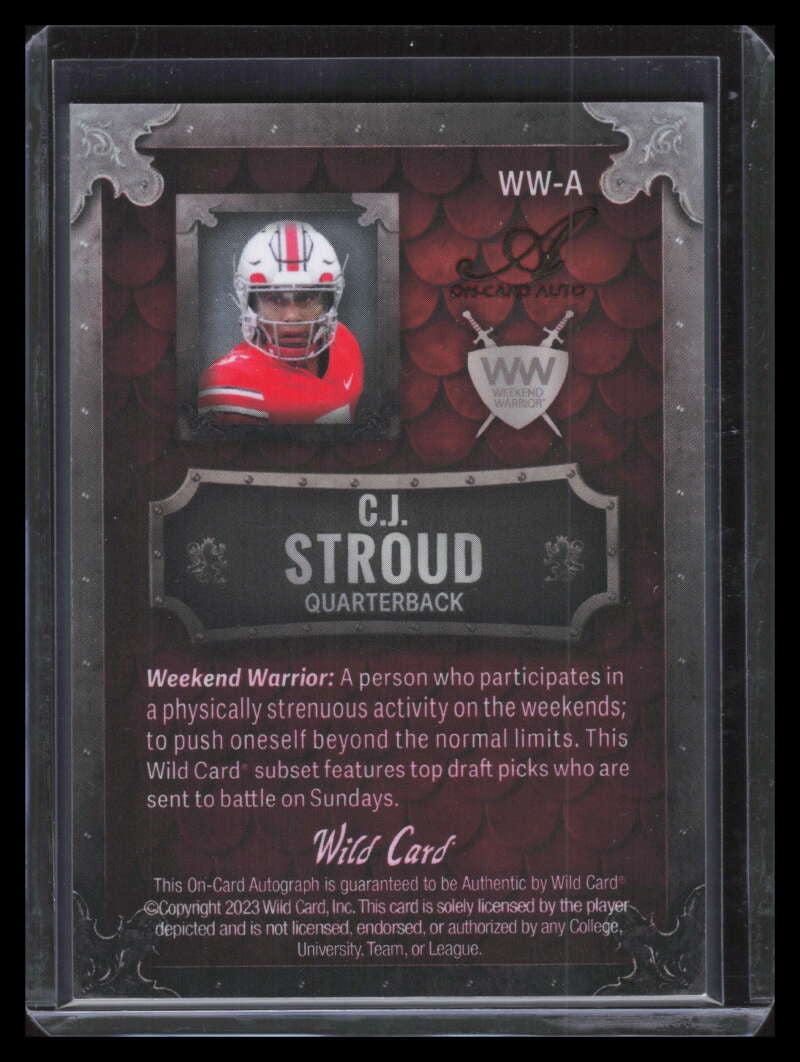 2023 Wild Card Matte Weekend Warriors Autographs CJ Stroud Rookie Auto 2/2