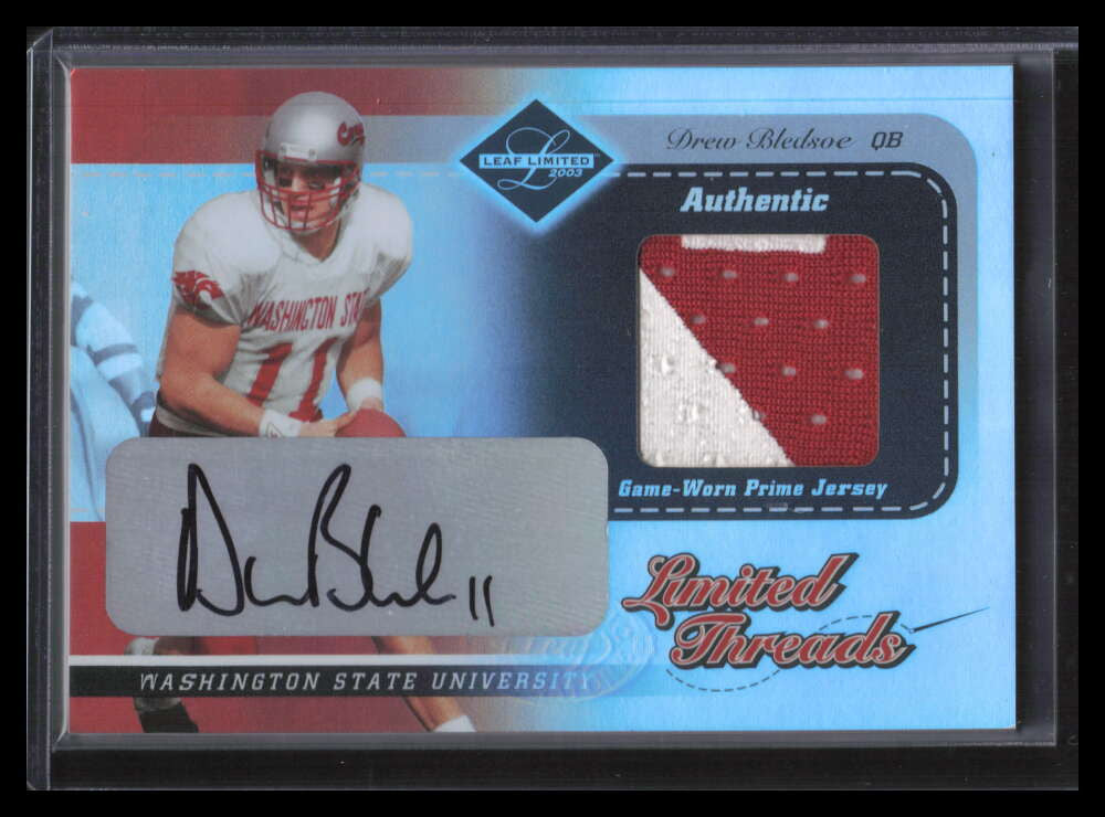 2003 Leaf Limited Threads Prime lt33 Drew Bledsoe Patch Auto 5/25 WSU Huskies