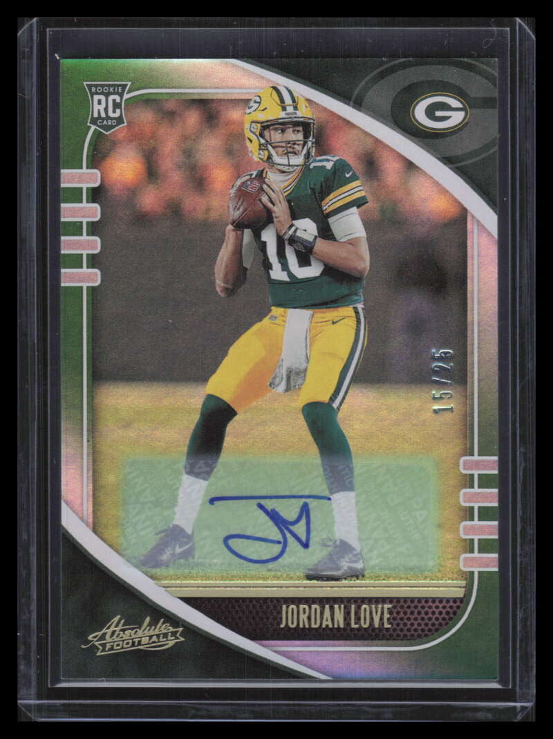 2020 Absolute Signature Rookies Spectrum Green 162 Jordan Love Rookie Auto 15/25