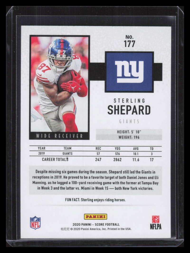2020 Score Red Zone 177 Sterling Shepard 6/20
