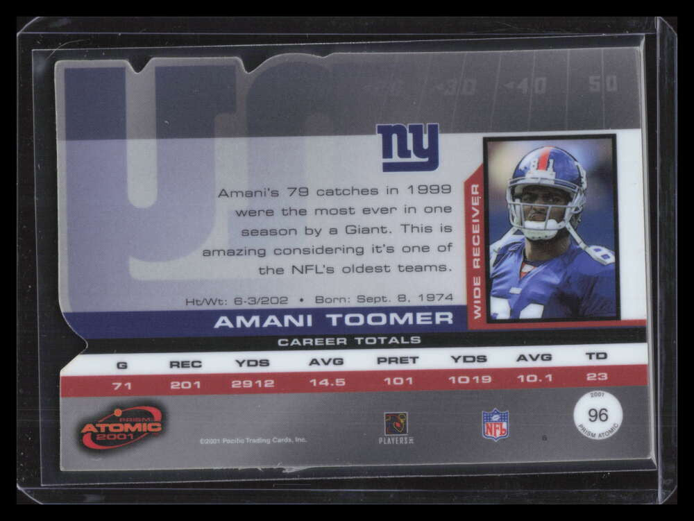 2001 Pacific Prism Atomic Premiere Date 96 Amari Toomer 82/86