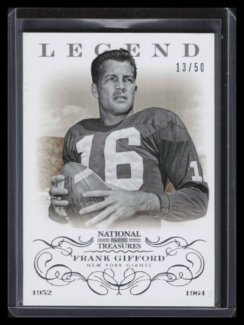 2013 Panini National Treasures 123 Frank Gifford 13/50