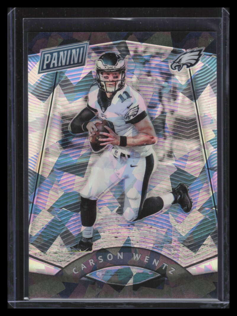 2017 Panini National Convention VIP Prizm Cracked Ice 10 Carson Wentz 15/25