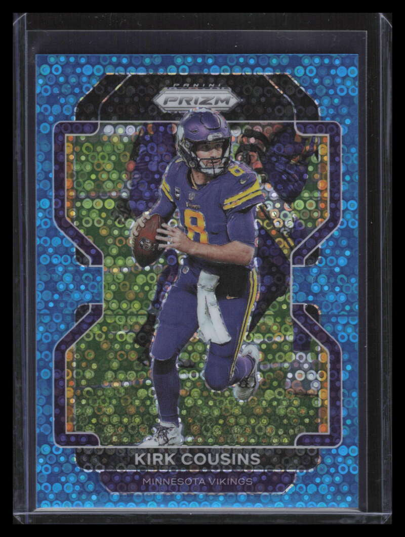 2021 Panini Prizm Prizms No Huddle Blue Refractor 128 Kirk Cousins 45/79