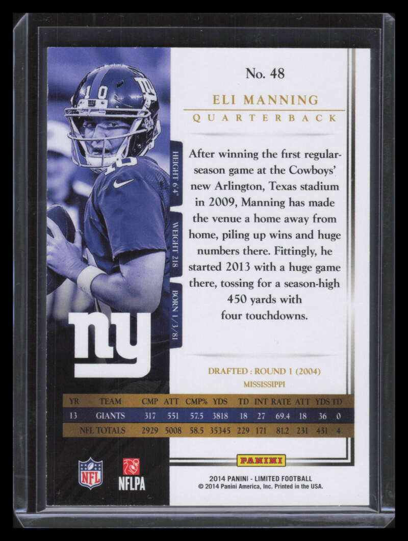 2014 Limited Gold Spotlight 48 Eli Manning 3/25