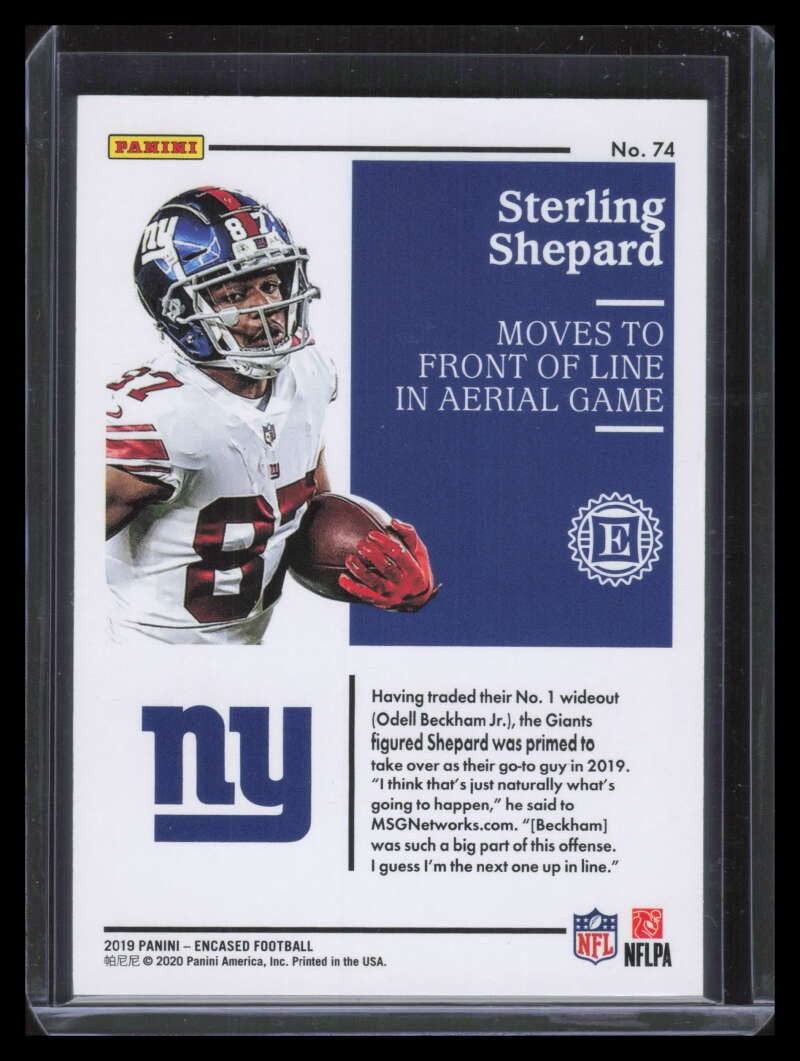 2019 Panini Encased Gold 74 Sterling Shepard 10/10