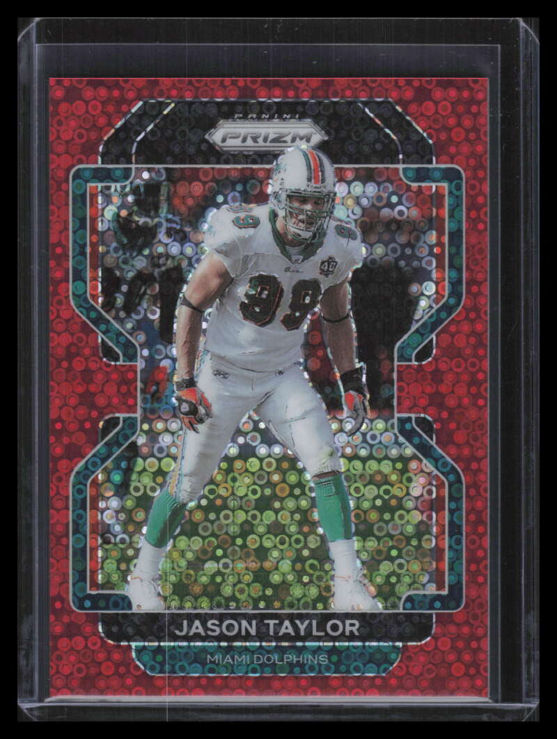 2021 Panini Prizm Prizms No Huddle Red Refractor 113 Jason Taylor 28/50
