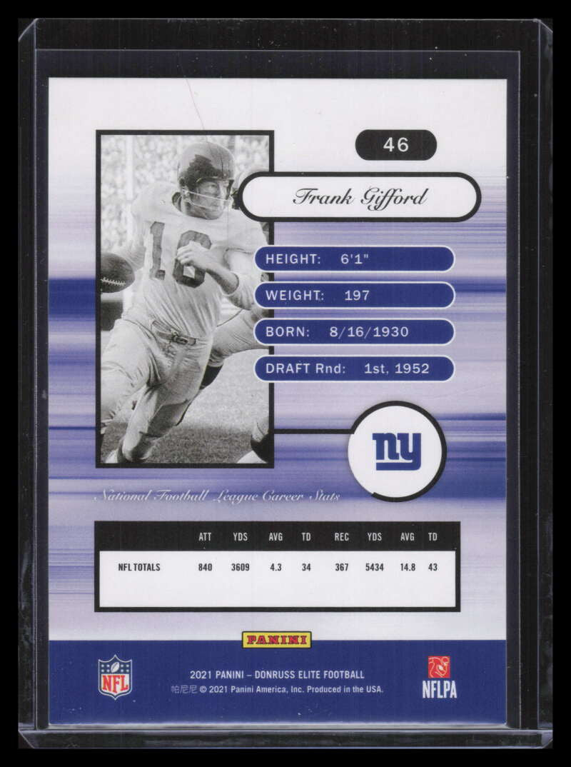 2021 Elite '01 Elite Gold 46 Frank Gifford 2/10