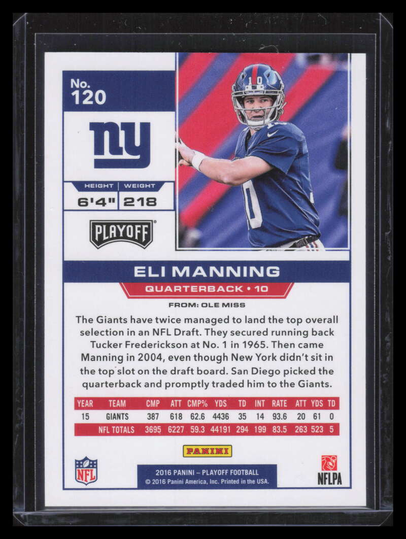 2016 Playoff 4th Down 120 Eli Manning 8/10