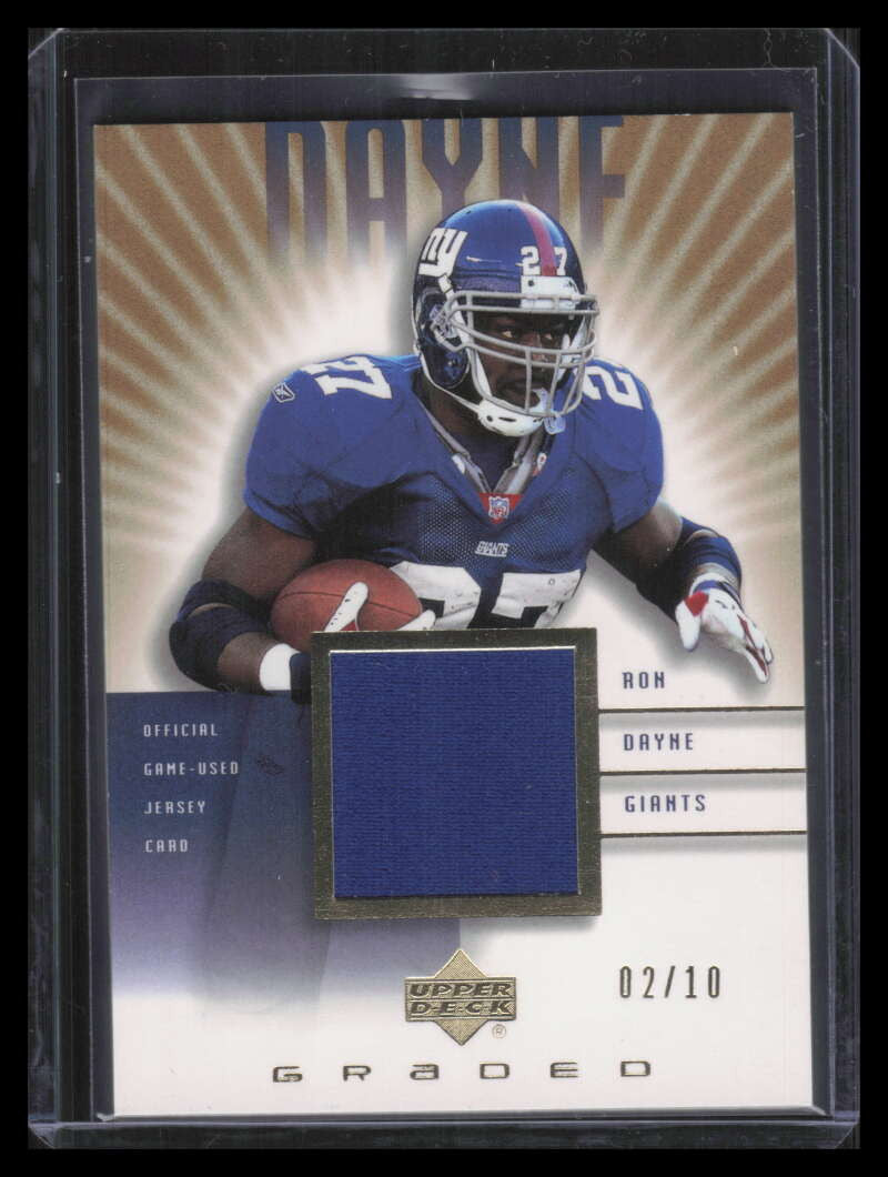2002 UD Graded Jerseys Gold g1rd Ron Dayne Jersey 2/10
