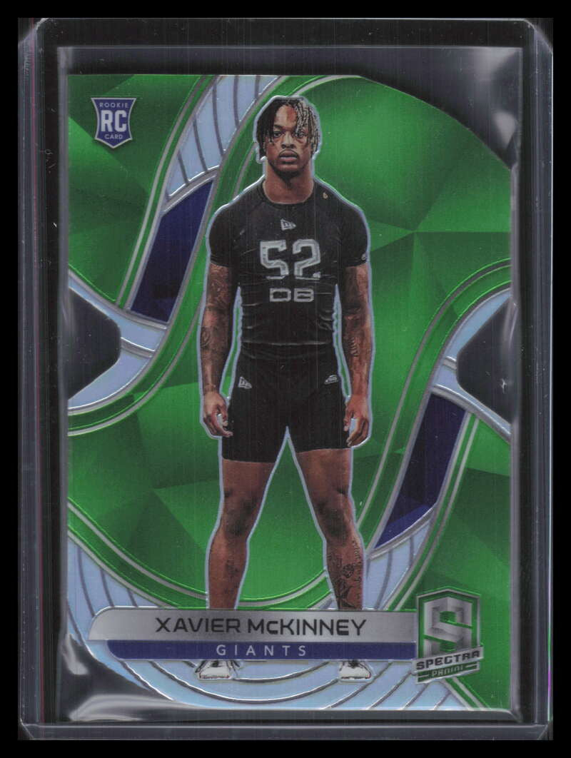 2020 Panini Spectra Neon Green Die Cut 187 Xavier McKinney Rookie 29/30