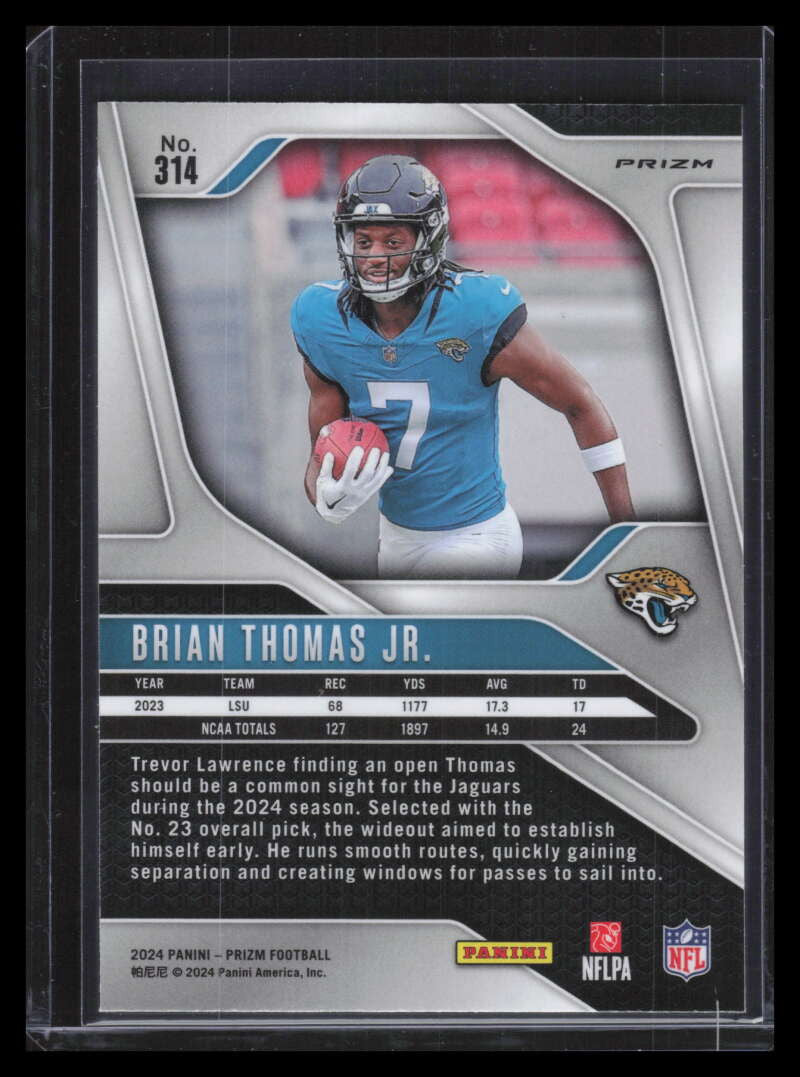 2024 Panini Prizm Prizms Orange Lazer Refractor 314 Brian Thomas Jr. Rookie