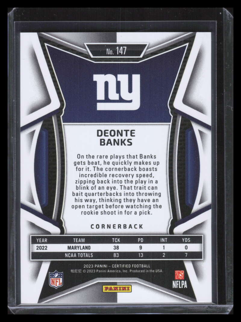 2023 Certified Mirror Gold FOTL 147 Deonte Banks Rookie 11/15
