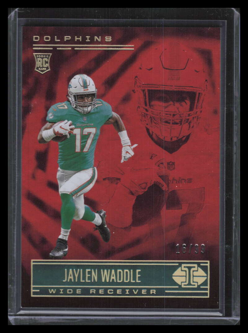 2021 Panini Illusions Red 66 Jaylen Waddle Rookie 16/99