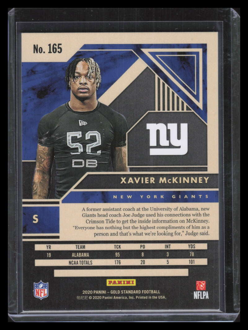 2020 Panini Gold Standard Violet 165 Xavier McKinney Rookie 4/10