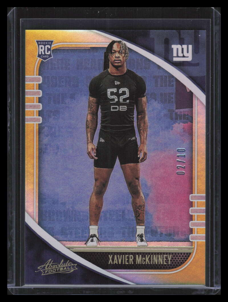 2020 Absolute Spectrum Gold 198 Xavier McKinney Rookie 2/10