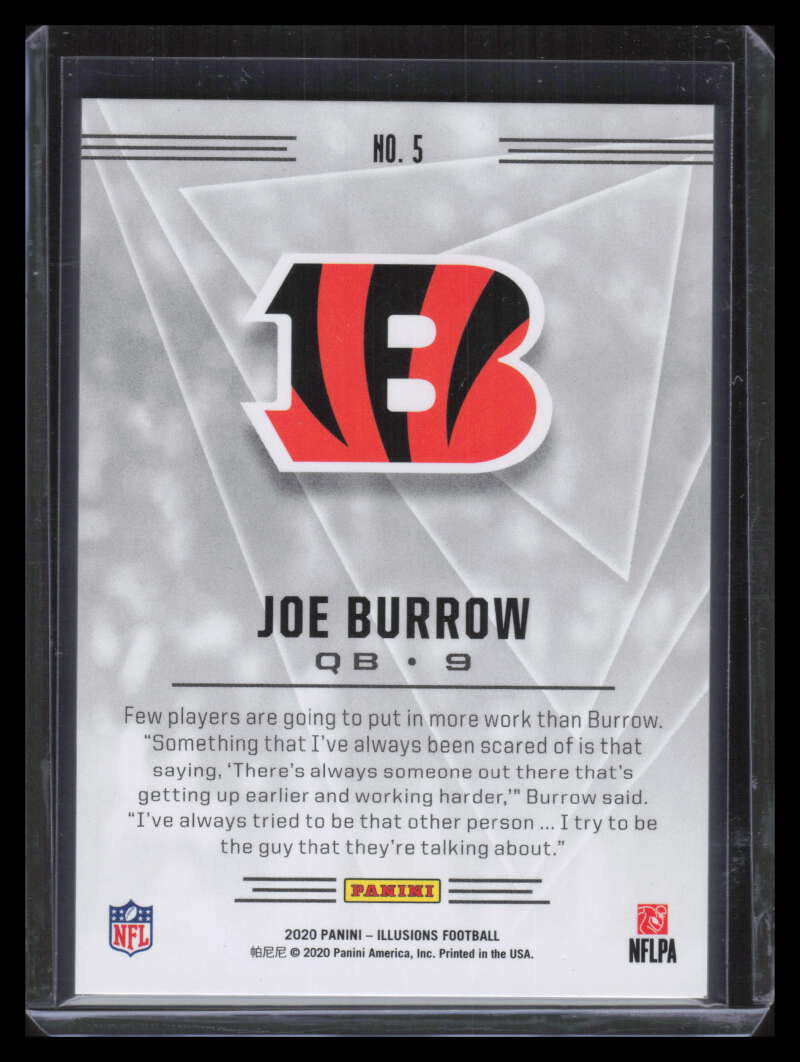 2020 Panini Illusions Pink 5 Joe Burrow Rookie 40/399