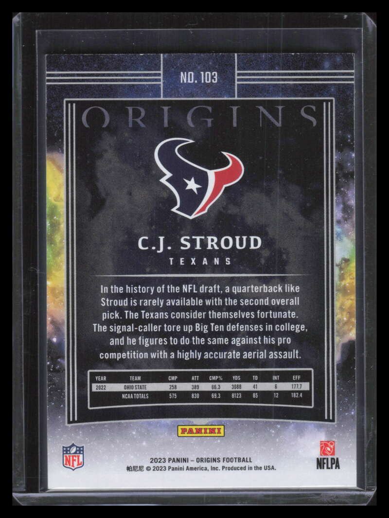 2023 Panini Origins Green 103 CJ Stroud Rookie 5/5