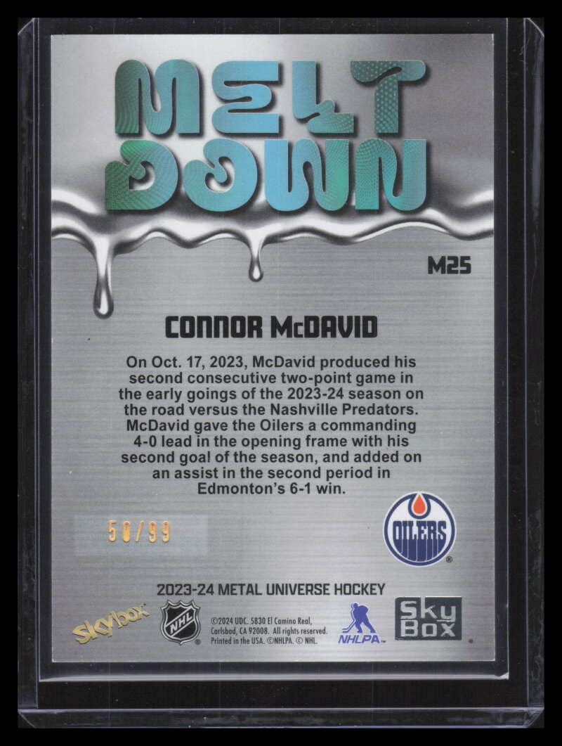 2023-24 Metal Universe Meltdown Gold m25 Connor McDavid 50/99