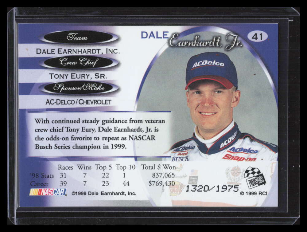 1999 Press Pass Premium Reflectors r41 Dale Earnhardt Jr. 1320/1975