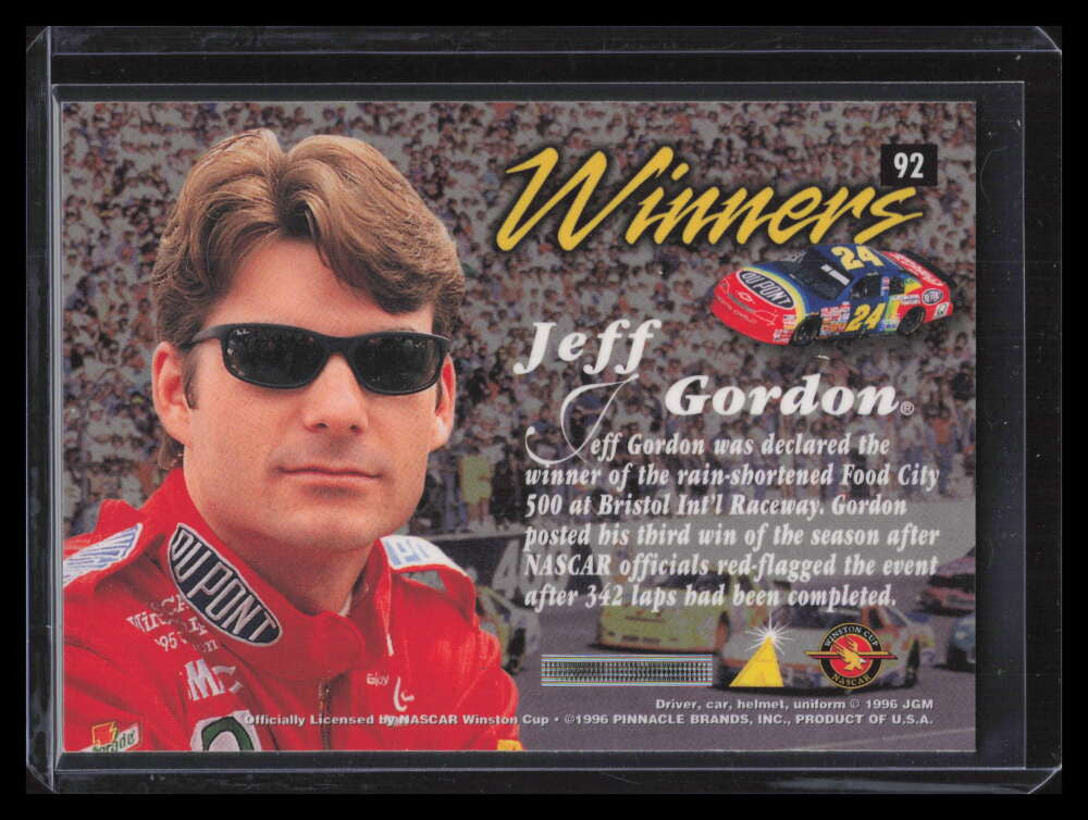 1996 Zenith Artist Proofs 92 Jeff Gordon W Winners