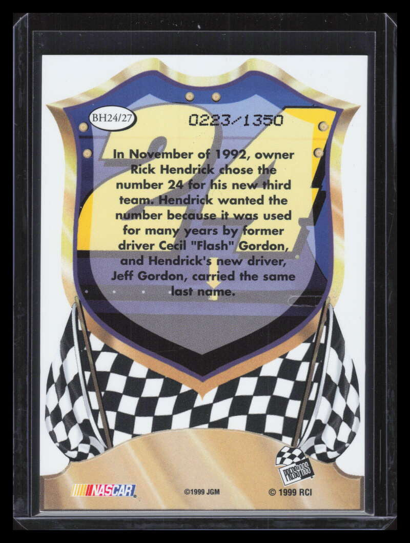 1999 Press Pass Premium Badge Honor Reflectors bh24 Jeff Gordon's Car 223/1350