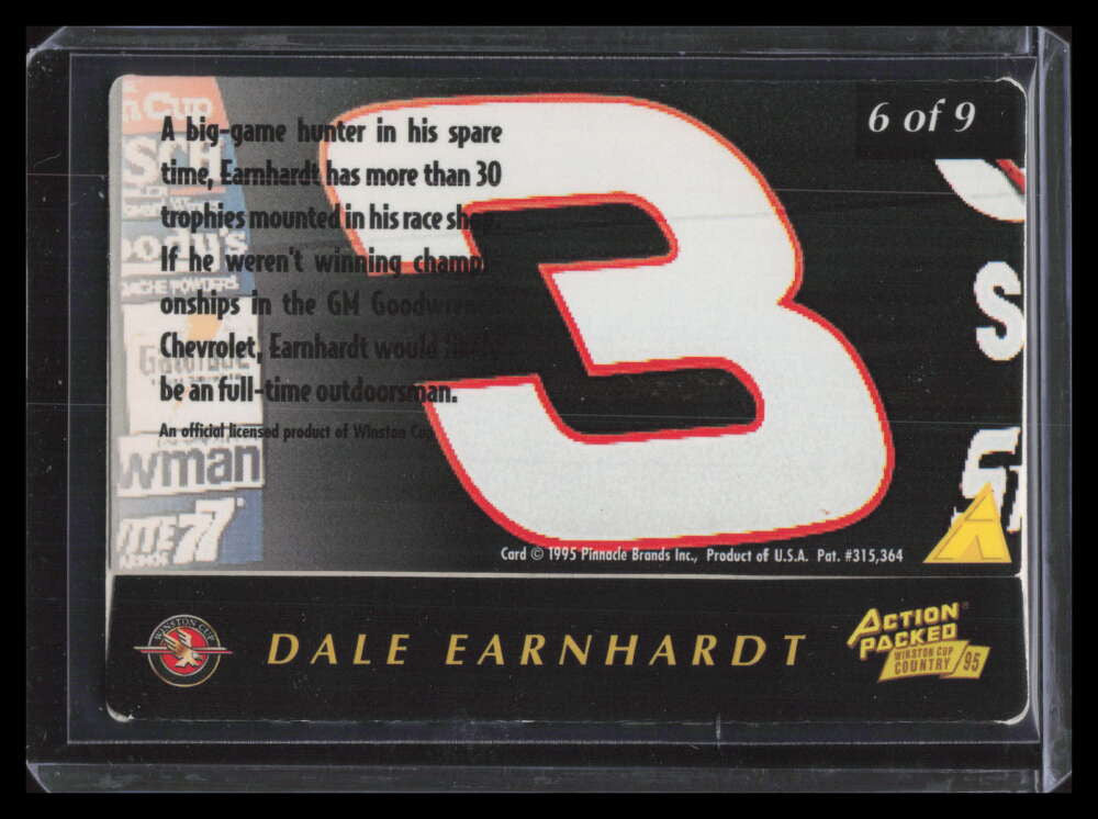 1995 Action Packed Country 2nd Career Choice 6 Dale Earnhardt 145306