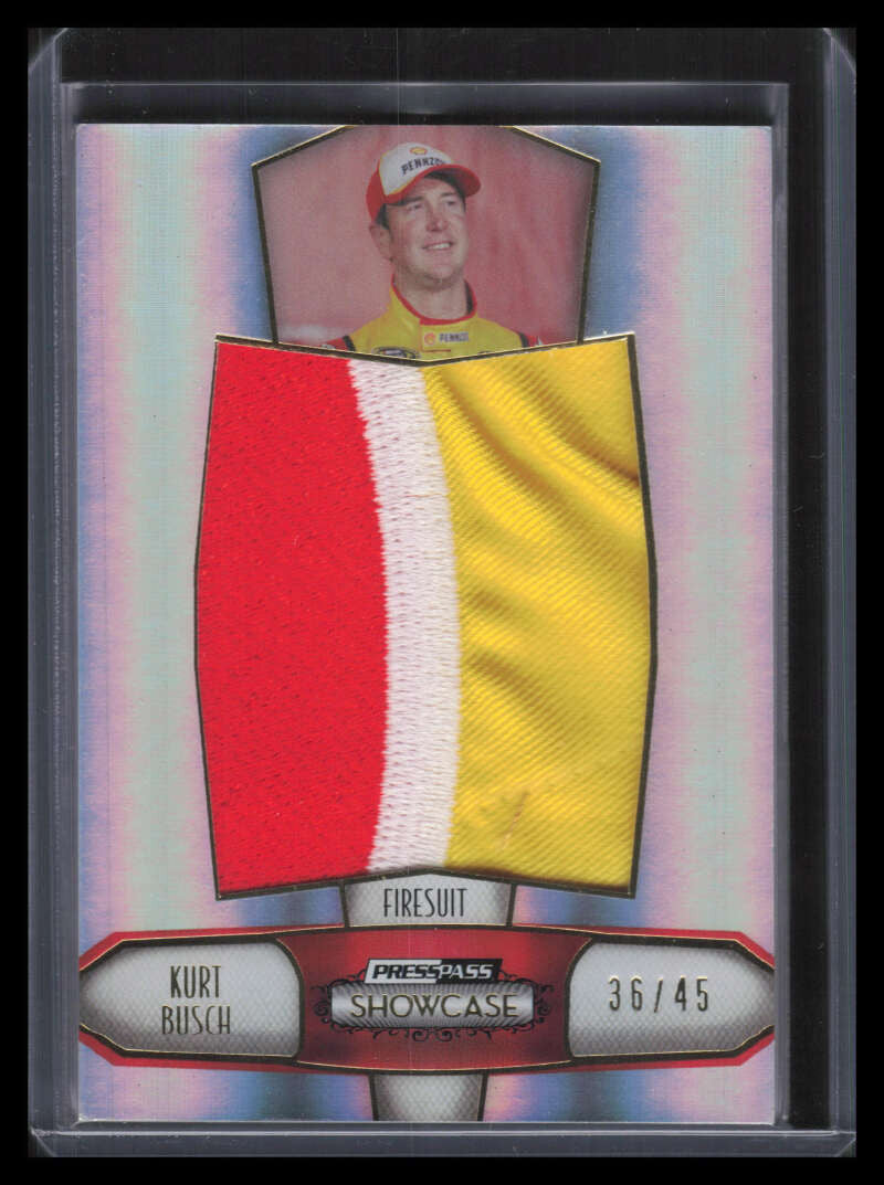 2011 Press Pass Showcase Prized Pieces Kurt Busch Jumbo Firesuit Patch 36/45
