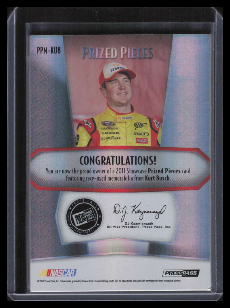 2011 Press Pass Showcase Prized Pieces Kurt Busch Jumbo Firesuit Patch 36/45