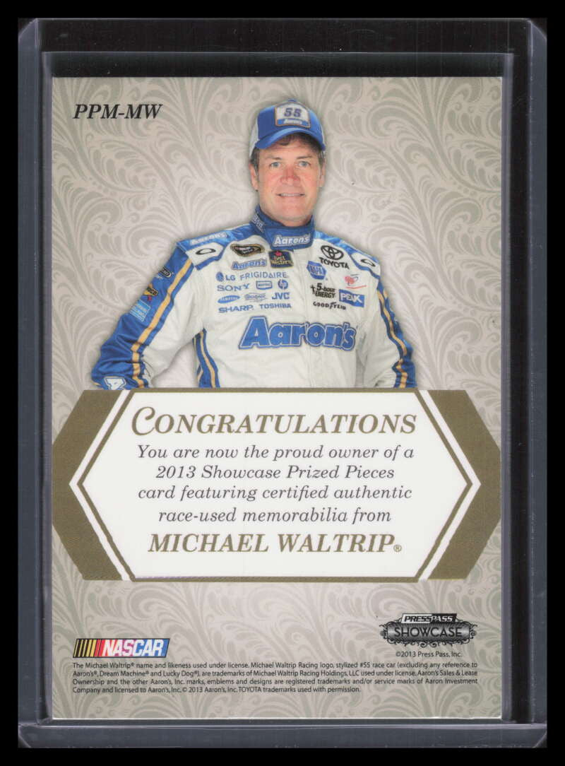 2013 Press Pass Showcase Prized Pieces Melting Michael Waltrip Jumbo Patch 3/5