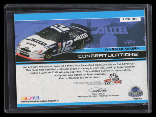 2003 Press Pass Eclipse Under Driver Autographs Ryan Newman Car Cover Auto 10/12