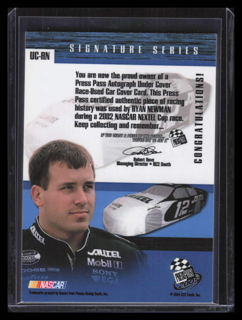 2005 Press Pass Eclipse Under Cover Autographs Ryan Newman Car Cover Auto 11/12