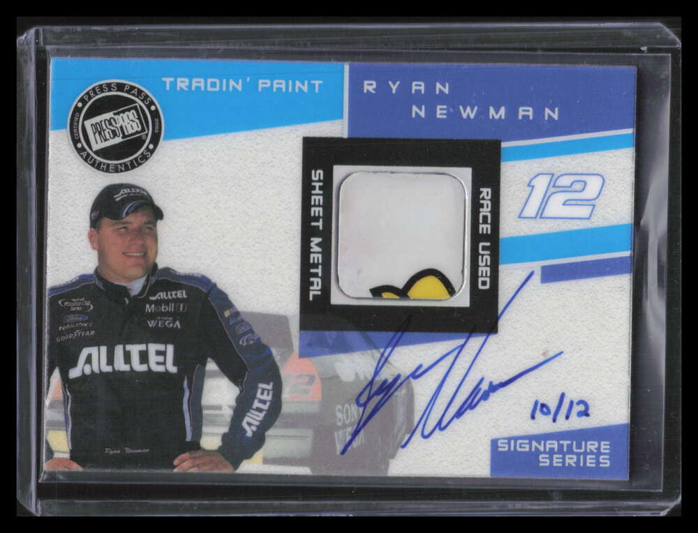 2003 VIP Tradin' Paint Driver Autographs RN Ryan Newman Sheet Metal Auto 10/12