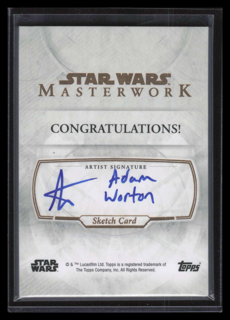 2018 Topps Star Wars Masterwork Sketches Adam Worton Luke Skywalker Sketch 1/1