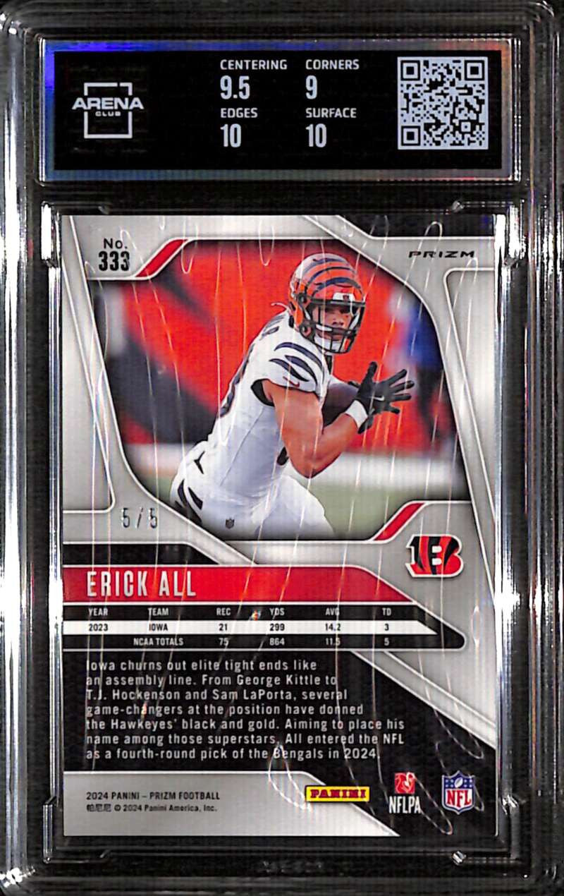 2024 Panini Prizm Prizms Gold Vinyl 333 Erick All Rookie 5/5 Arena 9.5 MINT+