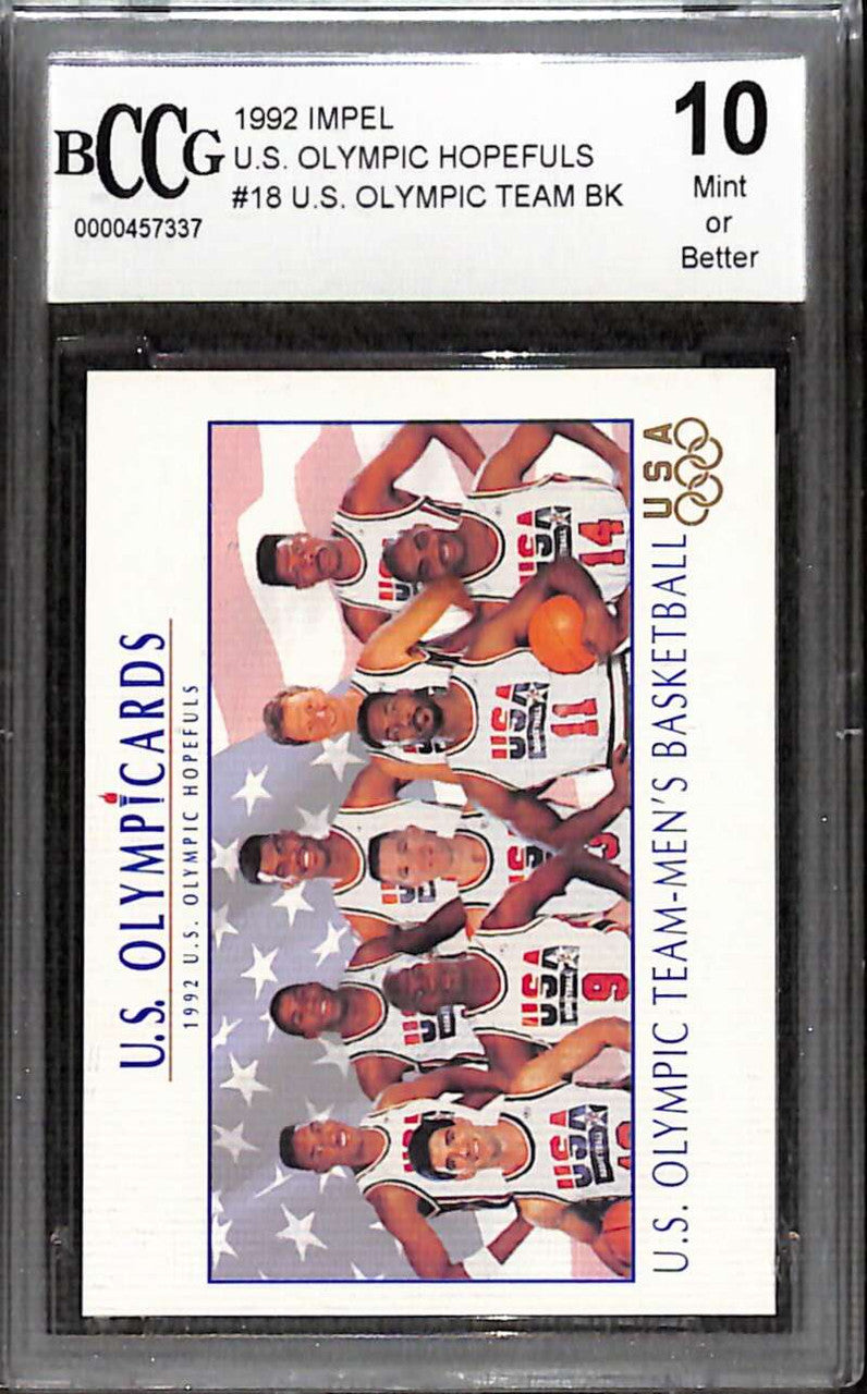 1992 Impel U S Olympic Hopefuls 18 Basketball Team Jordan BCCG 10 Mint or Better