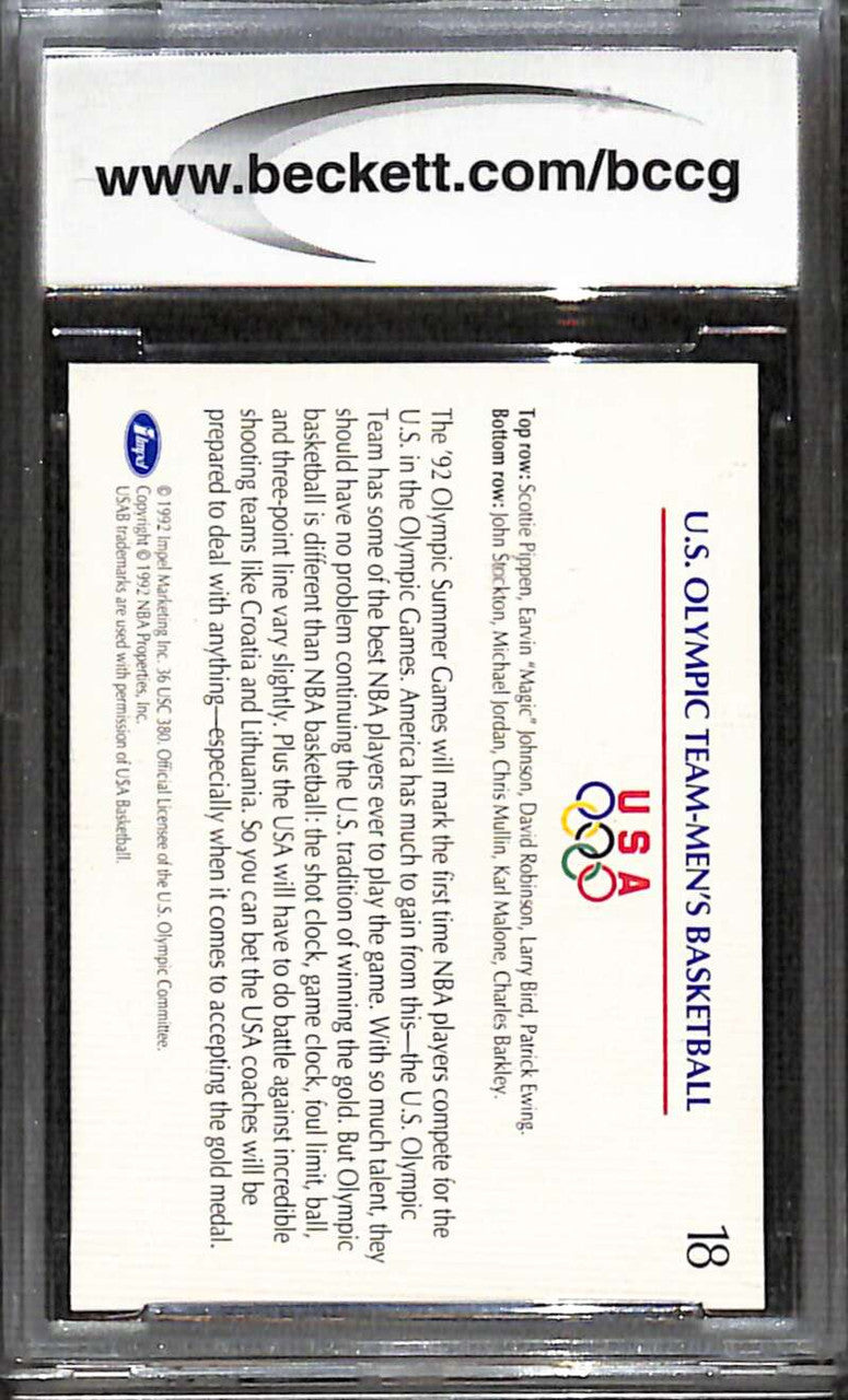 1992 Impel U S Olympic Hopefuls 18 Basketball Team Jordan BCCG 10 Mint or Better