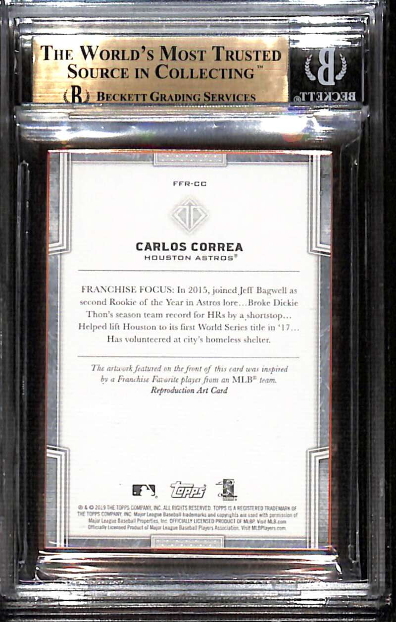 2019 Topps Transcendent Franchise Favorites FFRCC Carlos Correa 3/100 BGS 9.5