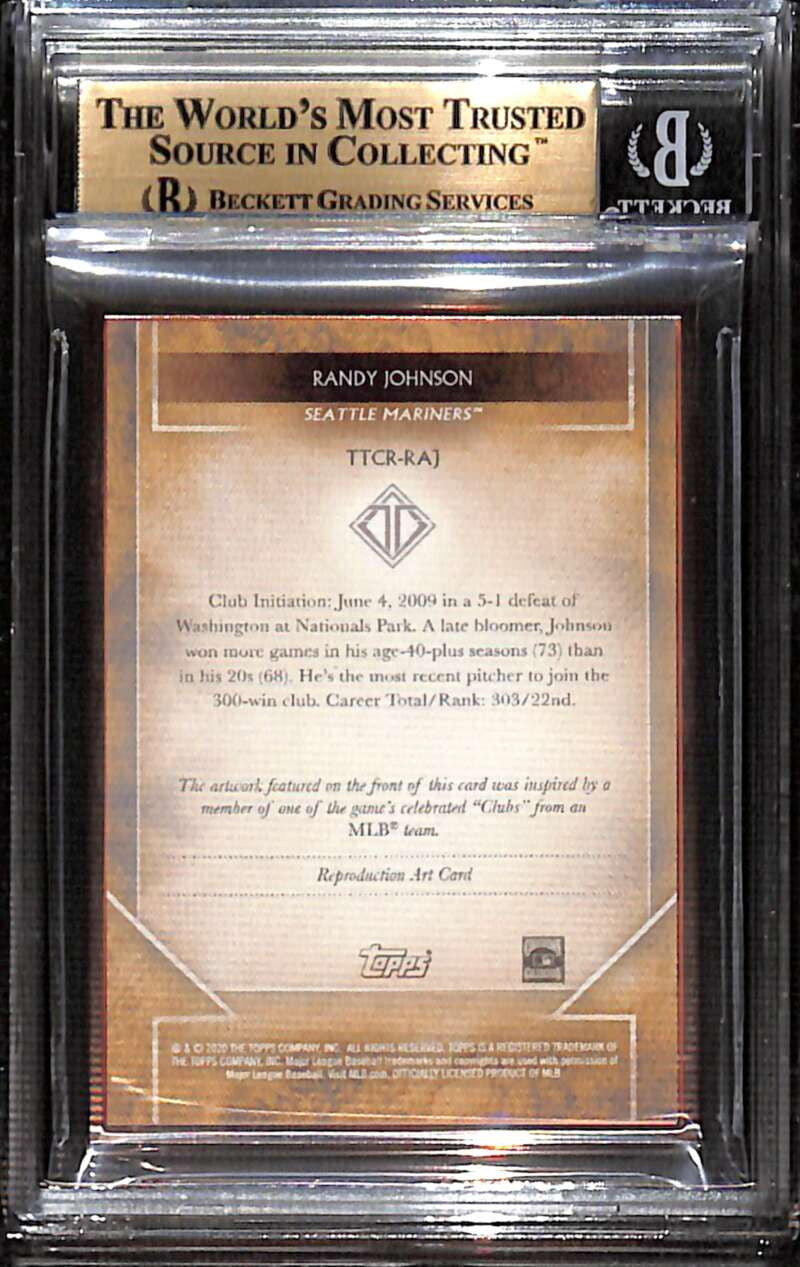 SOLD 158355 2020 Topps Transcendent Sketch Reproductions Randy Johnson 58/95 BGS 9.5 GEM