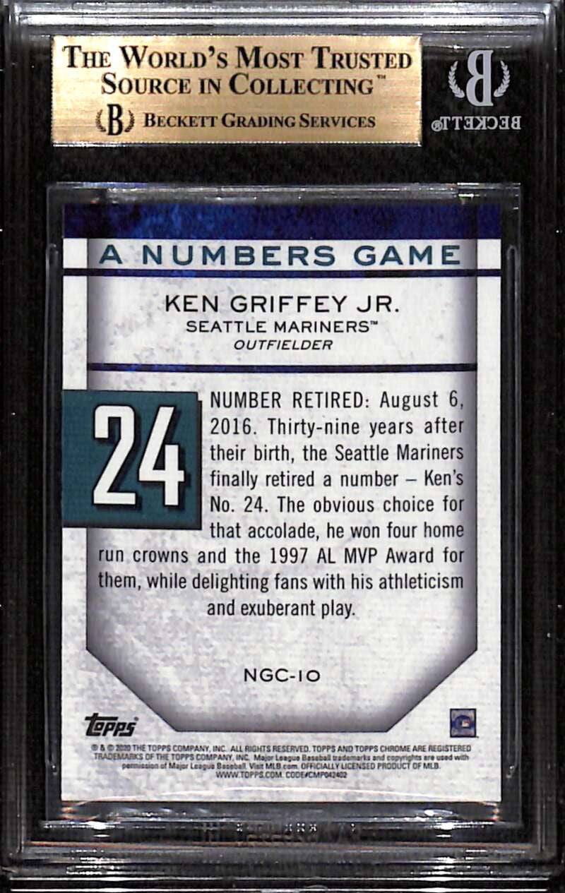SOLD 158356 2020 Topps Chrome Update A Numbers Game ngc10 Ken Griffey Jr. BGS 9.5 GEM MINT