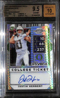2020 Panini Contenders Draft Optic Hyper Justin Herbert RC Auto 20/20 BGS 9.5 10