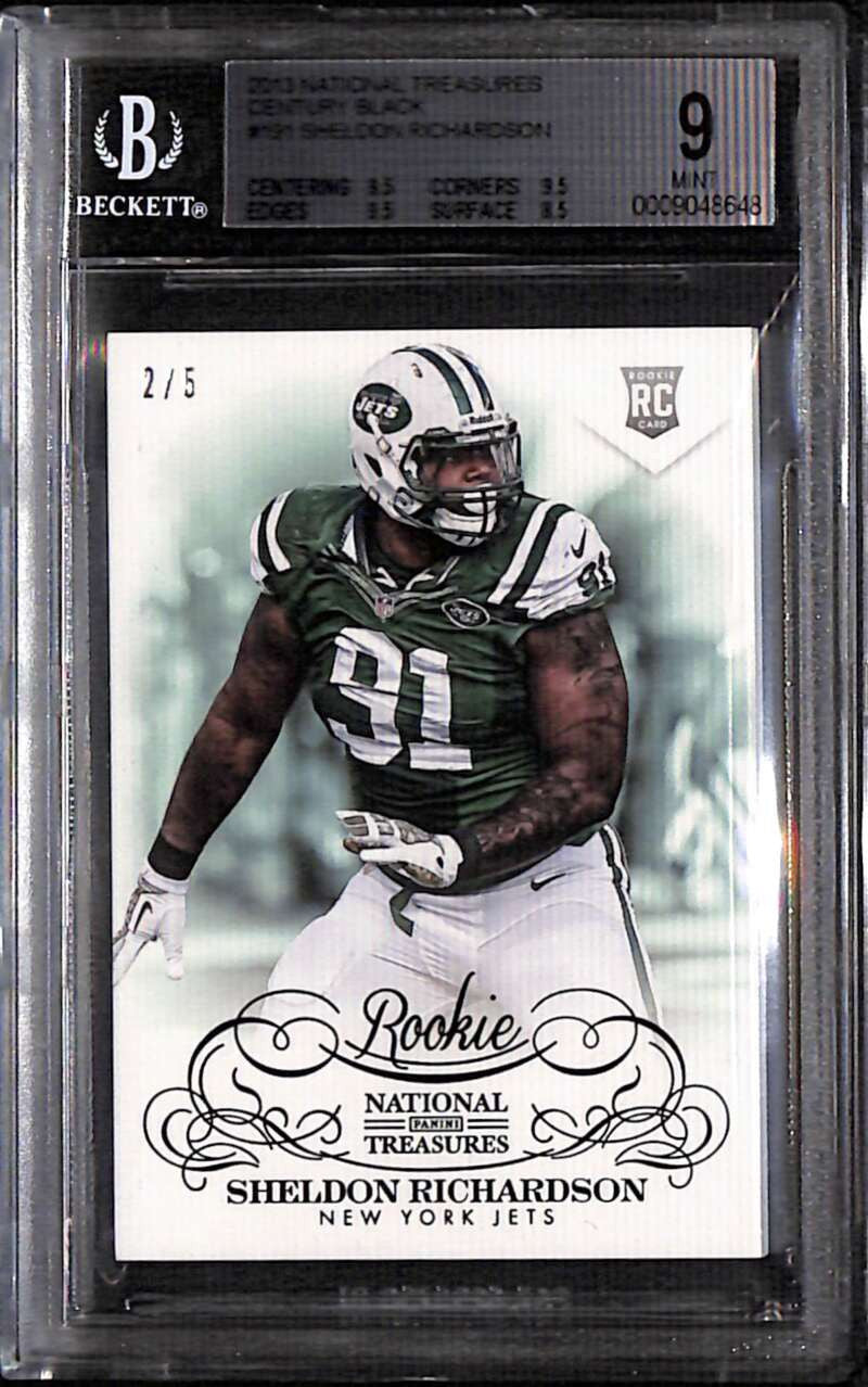 2013 Panini National Treasures Century Black 191 Sheldon Richardson RC 2/5 BGS 9